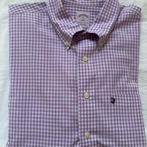 Brooks Brothers Lavender Checkered Button Down Shirt